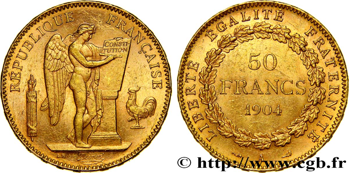 50 francs or Génie 1904 Paris F.549/6 SPL58 