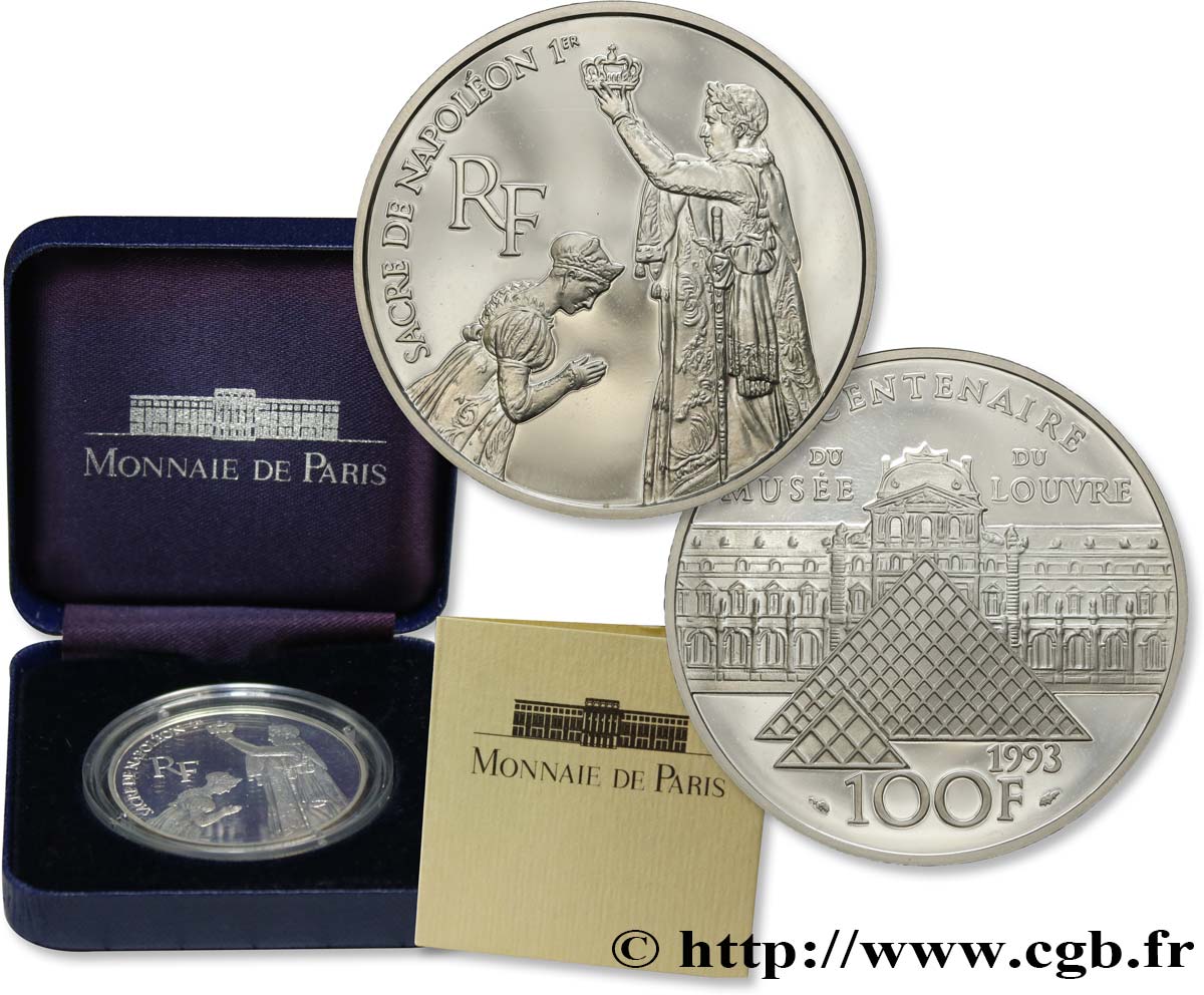 Belle Épreuve 100 francs sacre de Napoléon 1er 1993  F.1625 1 FDC 