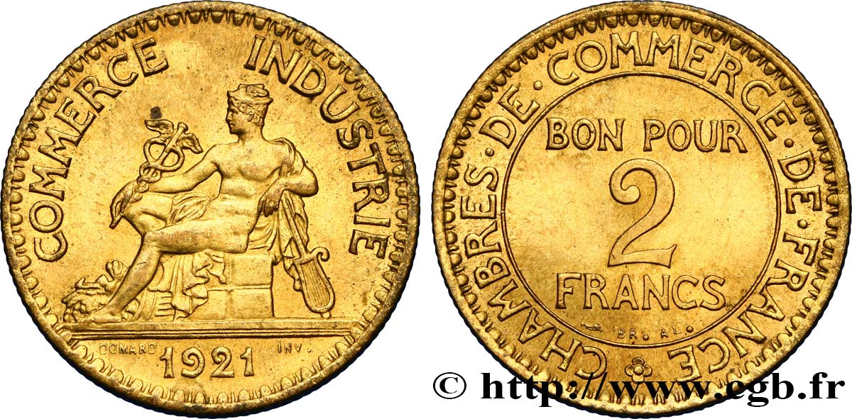 2 francs Chambres de Commerce 1921  F.267/3 fST63 