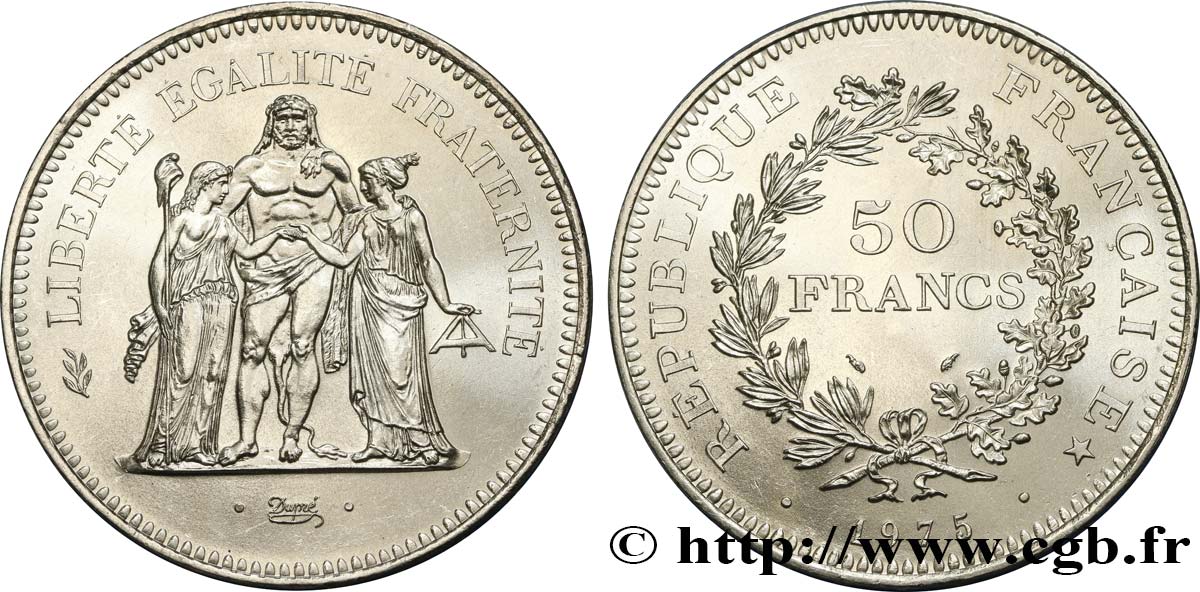 50 francs Hercule 1975  F.427/3 MS63 