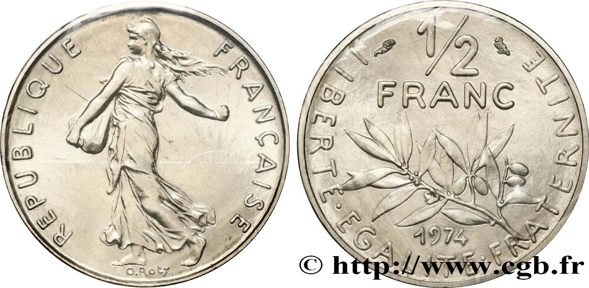 1/2 franc Semeuse 1974 Pessac F.198/13 ST68 