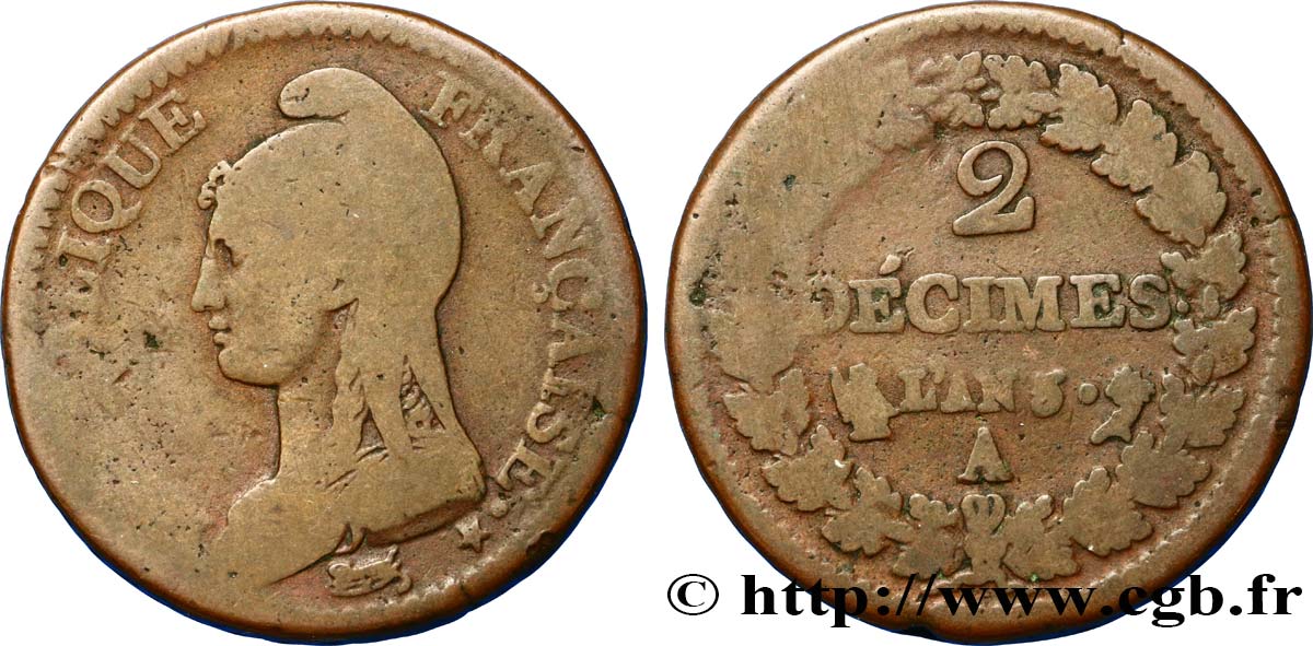 2 décimes Dupré 1797 Paris F.145/8 VG10 