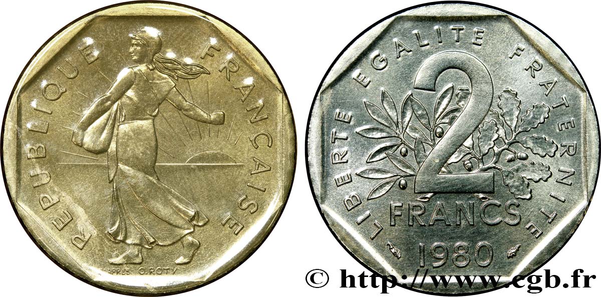 2 francs Semeuse, nickel 1980 Pessac F.272/4 ST 