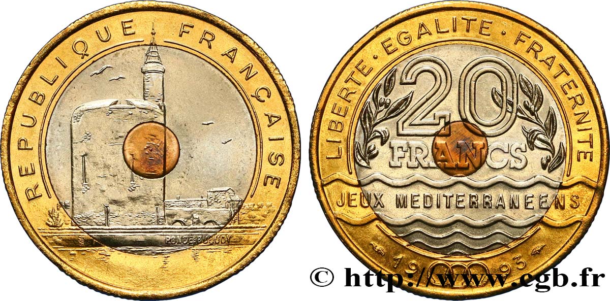 20 francs Jeux Méditerranéens 1993 Pessac F.404/2 fST63