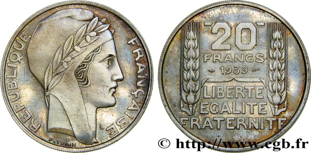 Essai de 20 francs Turin 1939 Paris GEM.200 9 MS65 