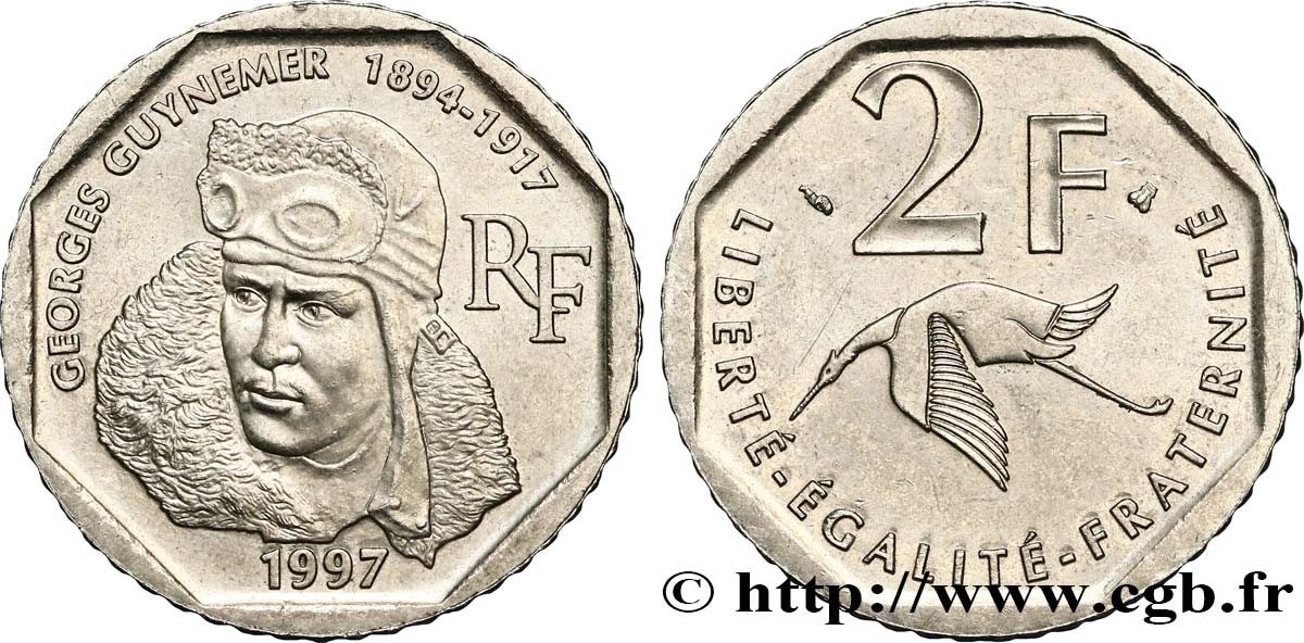 2 francs Georges Guynemer 1997  F.275/2 AU55 