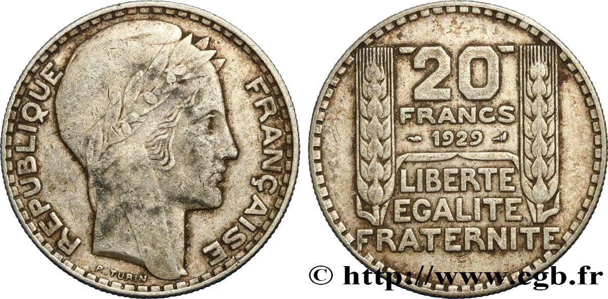 20 francs Turin 1929 F.400/2 TTB45