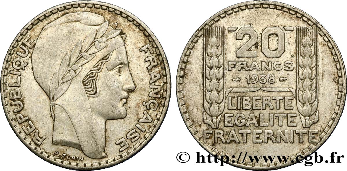 20 francs Turin 1938  F.400/9 TTB45 