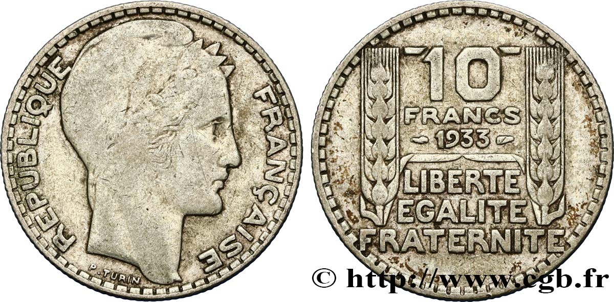 10 francs Turin 1933  F.360/6 TB25 