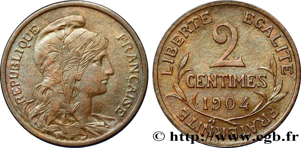 2 centimes Daniel-Dupuis 1904 Paris F.110/9 EBC55 