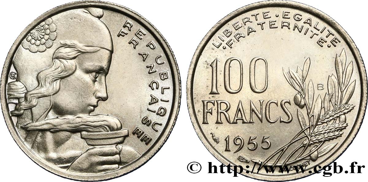 100 francs Cochet 1955 Beaumont-le-Roger F.450/6 MS63 