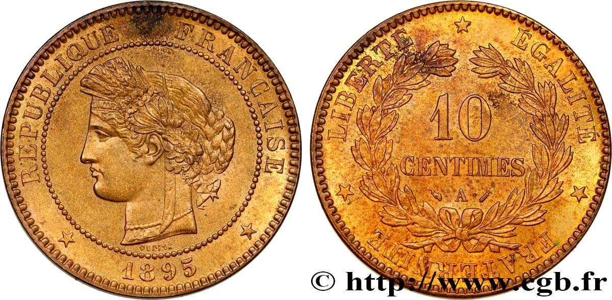 10 centimes Cérès 1895 Paris F.135/40 SUP62 