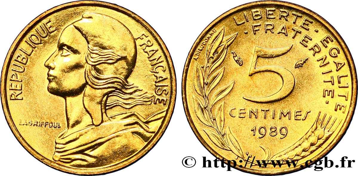 5 centimes Marianne 1989 Pessac F.125/25 MS63