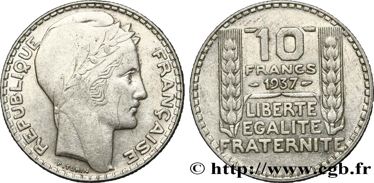 10 francs Turin 1937  F.360/8 XF45 