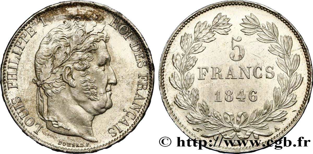 5 francs IIIe type Domard 1846 Paris F.325/10 SUP58 