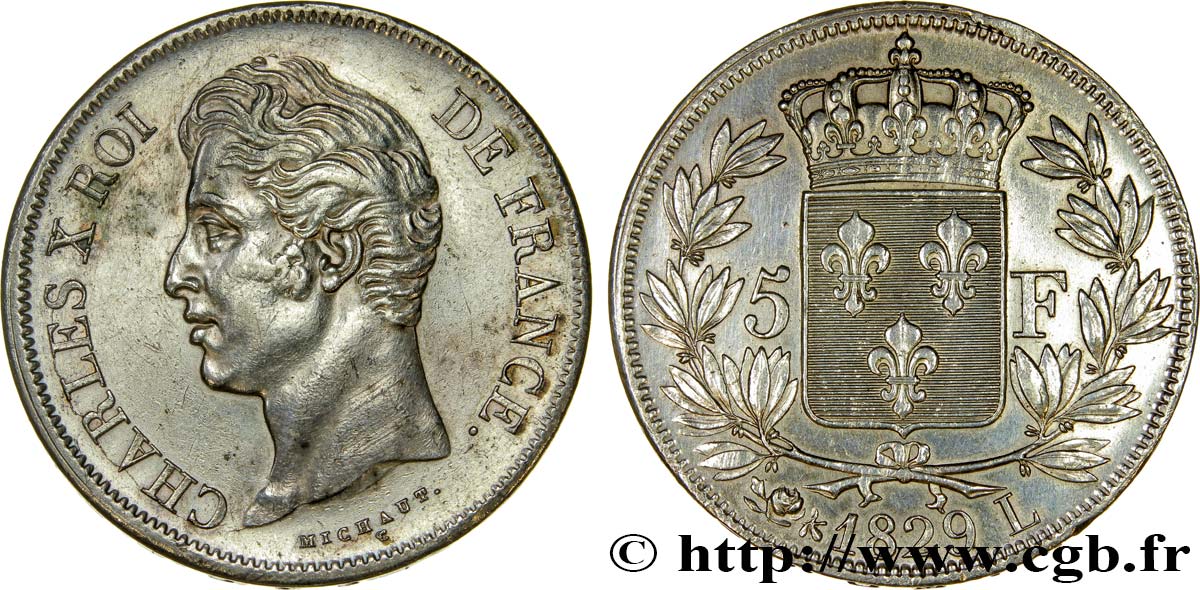 5 francs Charles X, 2e type 1829 Bayonne F.311/34 AU 