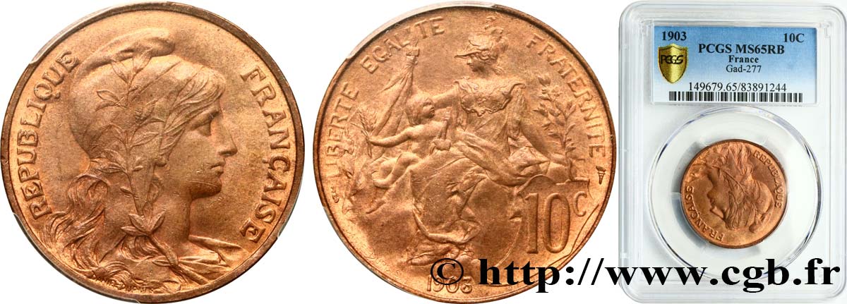 10 centimes Daniel-Dupuis 1903  F.136/12 ST65 PCGS