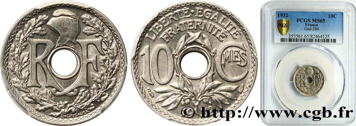 10 centimes Lindauer 1932  F.138/19 MS65 PCGS