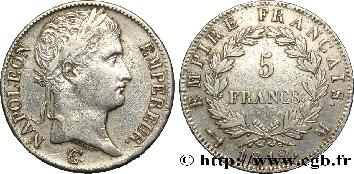 5 francs Napoléon Empereur, Empire français 1812 Toulouse F.307/49 TTB 