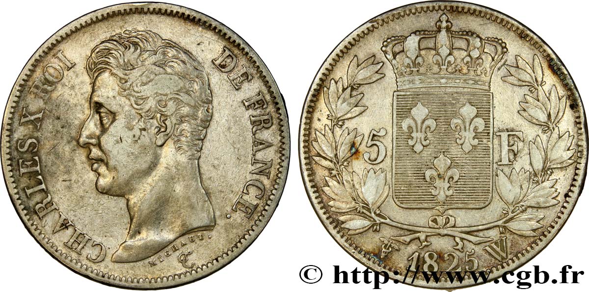 5 francs Charles X, 1er type 1825 Lille F.310/14 TB35 