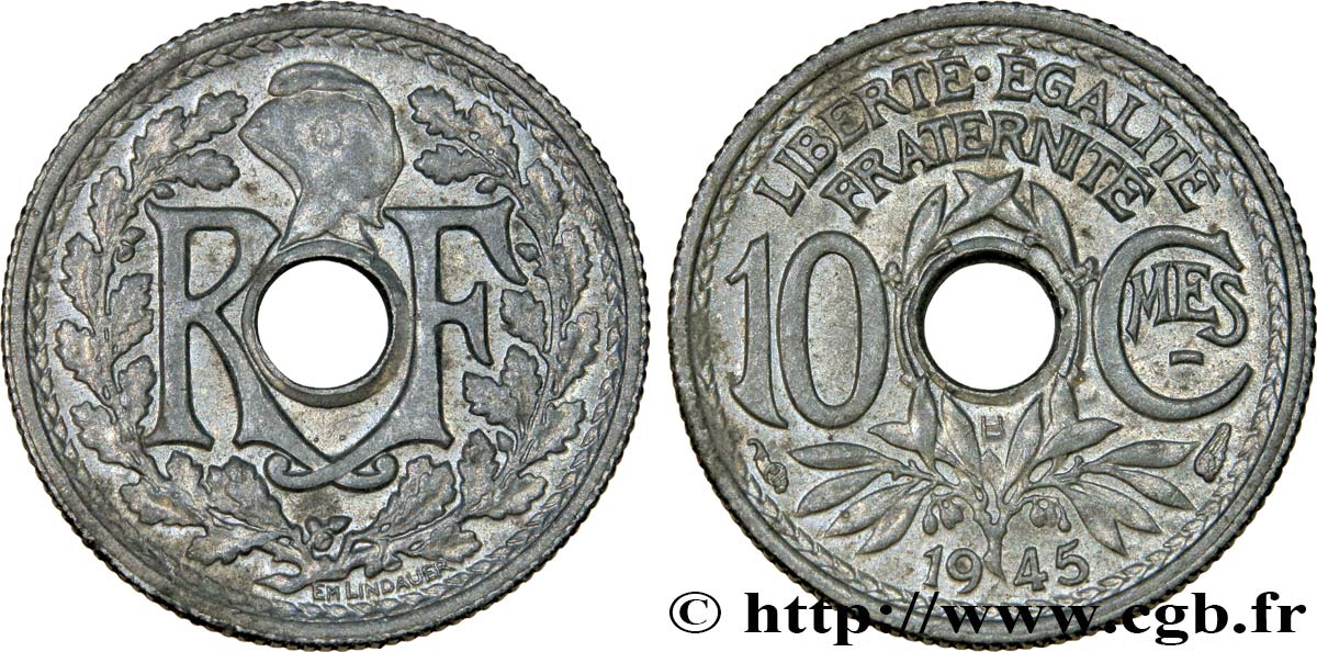 10 centimes Lindauer, petit module 1945 Beaumont-Le-Roger F.143/3 fST63 