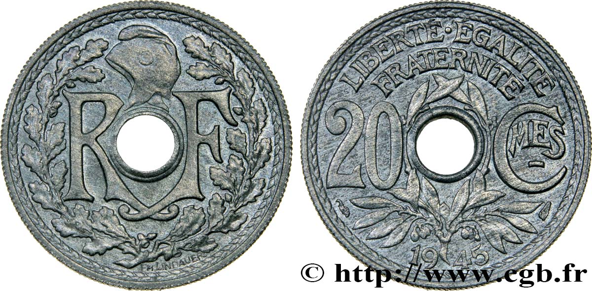20 centimes Lindauer 1945  F.155/2 SPL62 