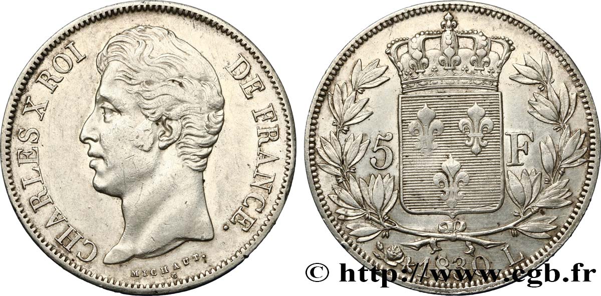5 francs Charles X, 2e type 1830 Bayonne F.311/47 TTB42 