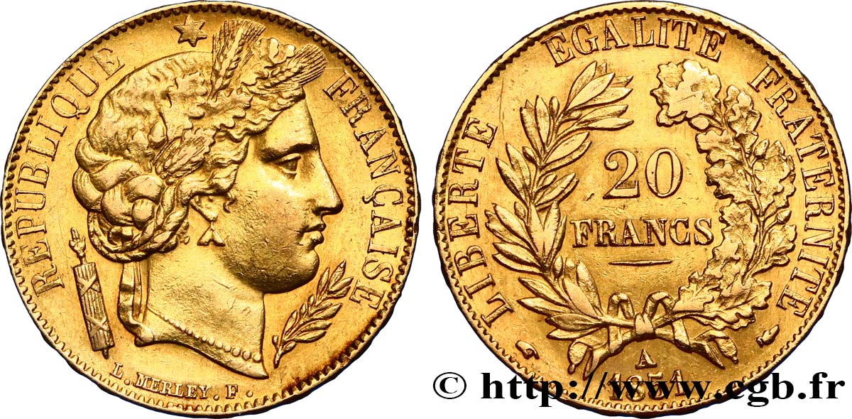 20 francs or Cérès 1851 Paris F.529/4 TTB50 
