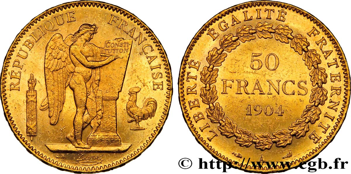 50 francs or Génie 1904 Paris F.549/6 SUP 