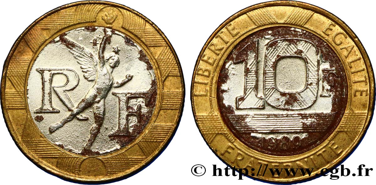 Faux de 10 francs Génie de la Bastille 1989 Pessac F.375/3 var. TTB52