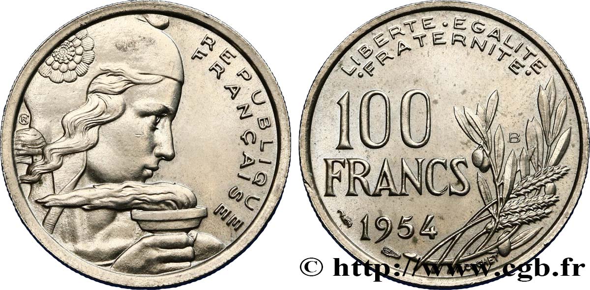 100 francs Cochet 1954 Beaumont-le-Roger F.450/3 SUP60 
