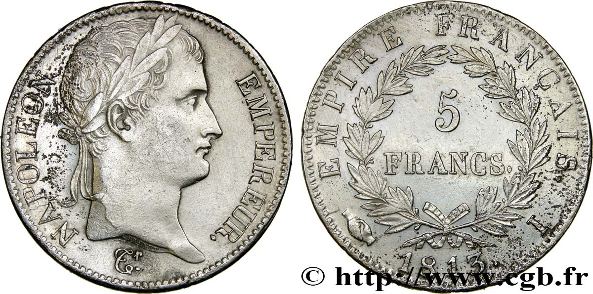 5 francs Napoléon Empereur, Empire français 1813 Limoges F.307/64 TTB 