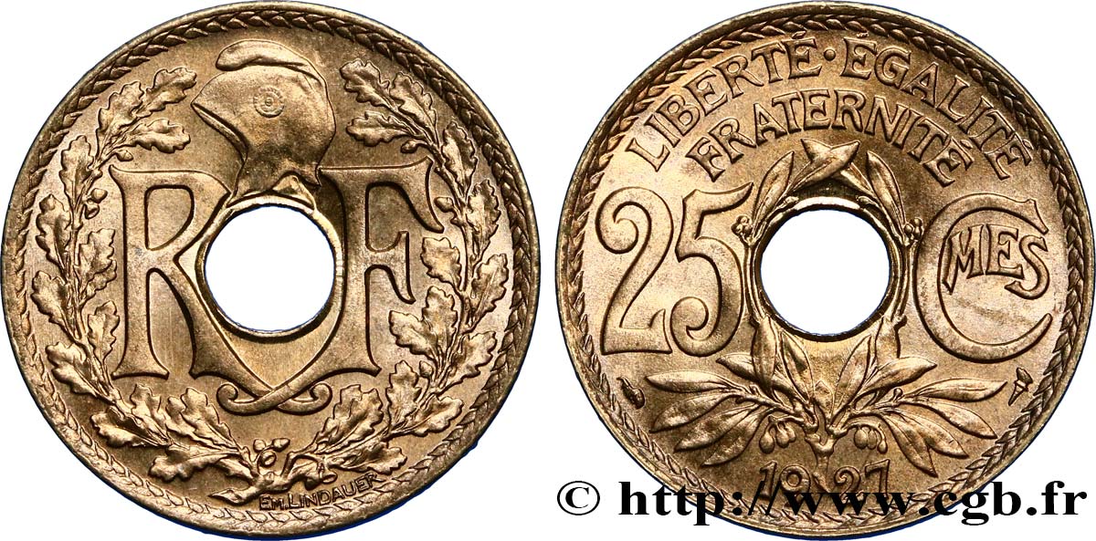 25 centimes Lindauer 1927  F.171/11 MS64 
