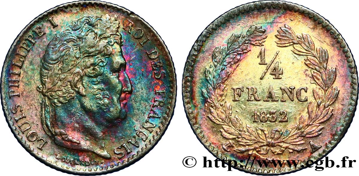 1/4 franc Louis-Philippe 1832 Paris F.166/12 MBC48 