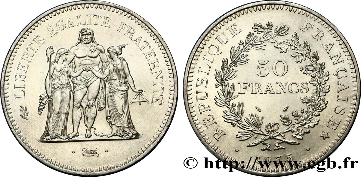 50 francs Hercule 1975  F.427/3 MS63 