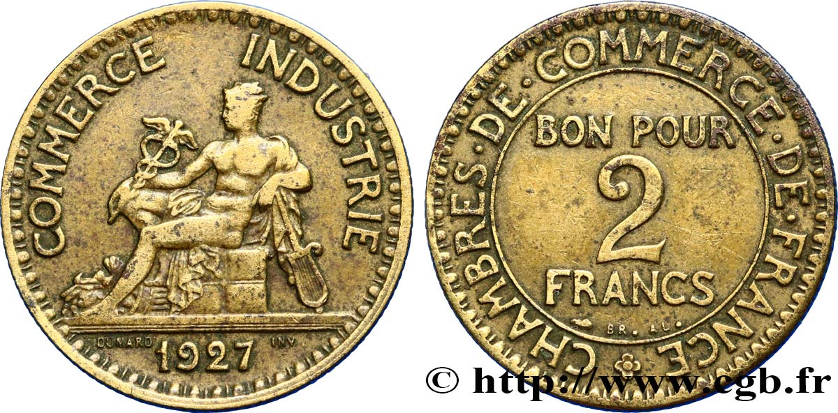 2 francs Chambres de Commerce 1927  F.267/9 MB25 