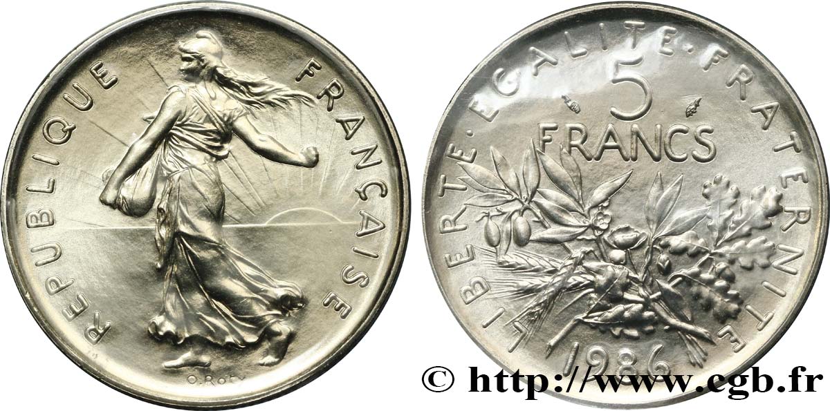 5 francs Semeuse, nickel 1986 Pessac F.341/18 MS