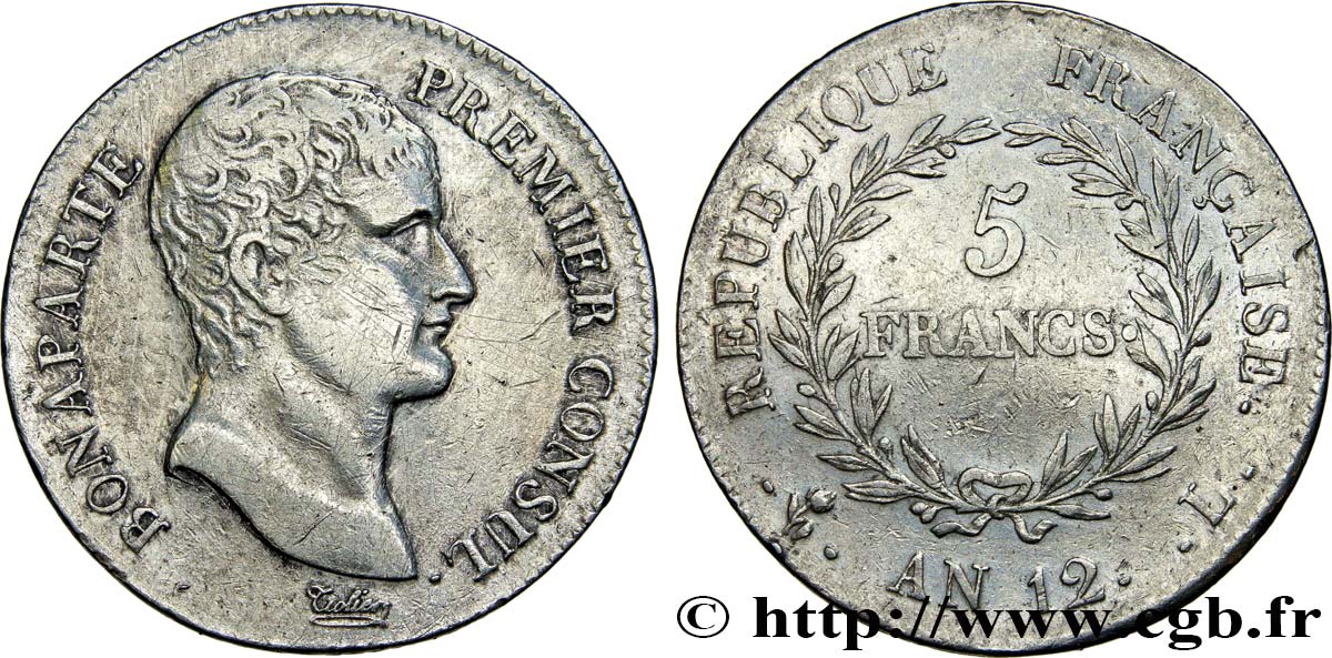 5 francs Bonaparte Premier Consul 1804 Bayonne F.301/18 TB 