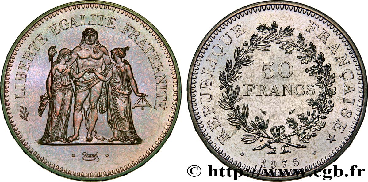 50 francs Hercule 1975  F.427/3 MS68 