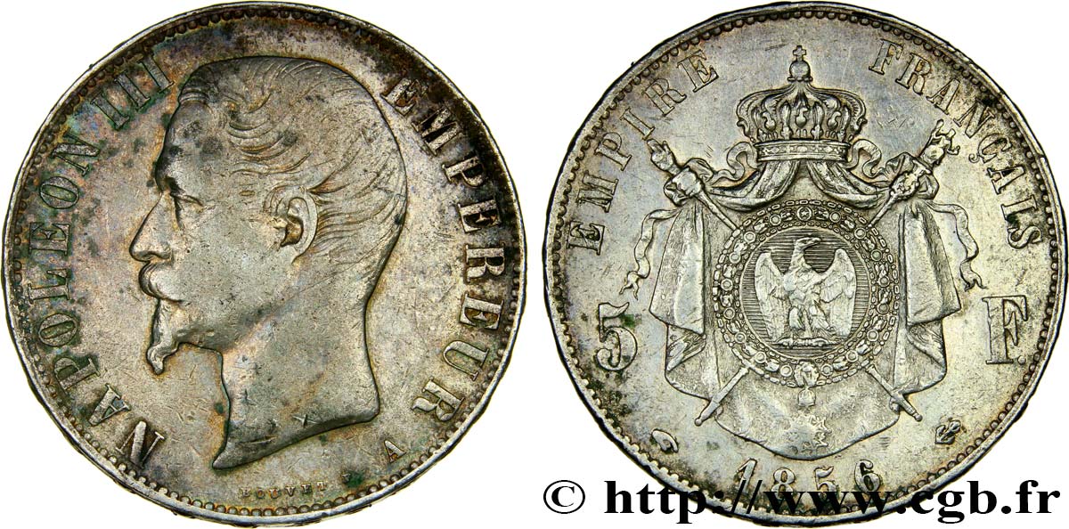 5 francs Napoléon III, tête nue 1856 Paris F.330/6 MB35 