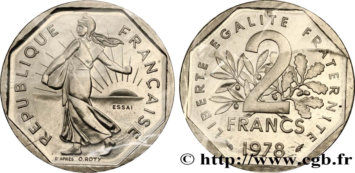 Essai de 2 francs Semeuse, nickel 1978 Pessac F.272/2 MS 