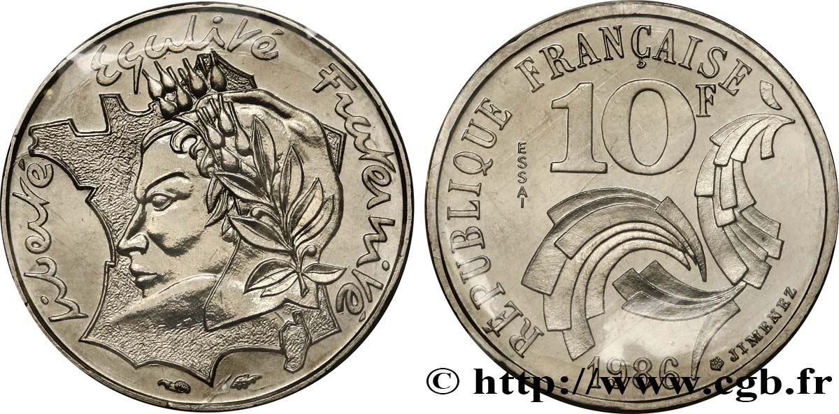 Essai de 10 francs Jimenez 1986 Pessac F.373/1 FDC68 