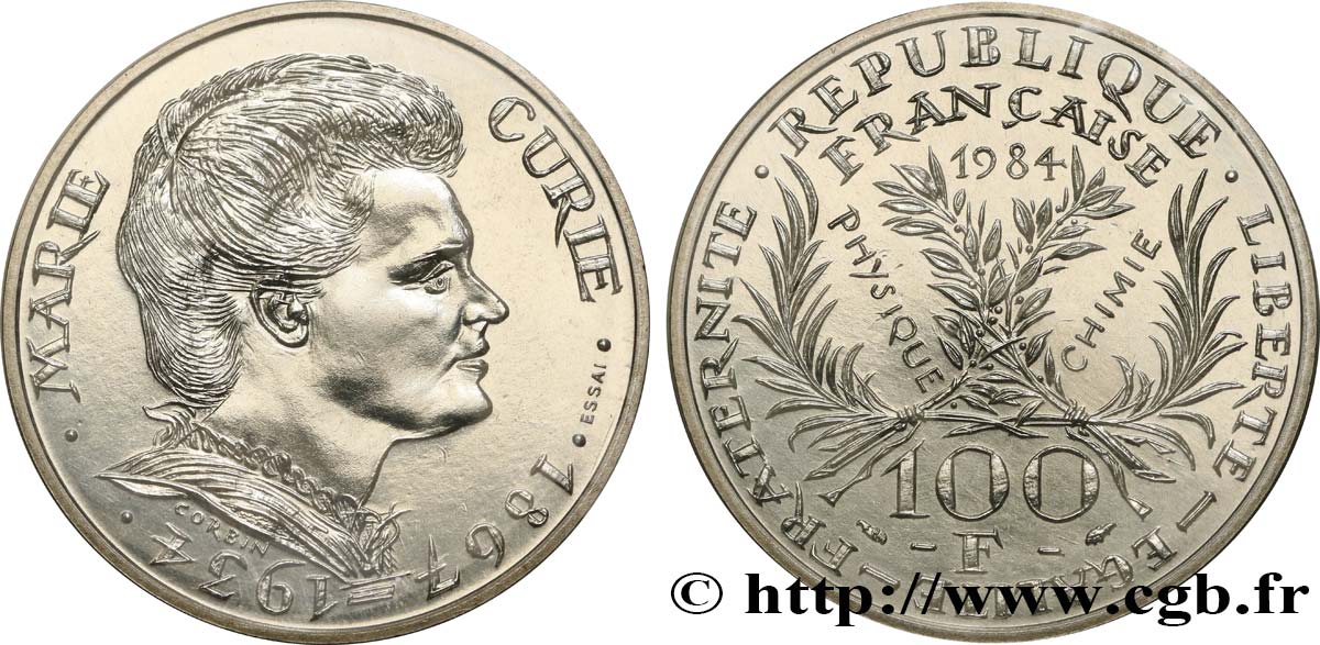 Essai de 100 francs Marie Curie 1984 Pessac F.452/1 ST68 