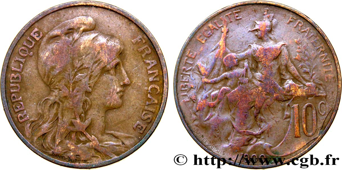 10 centimes Daniel-Dupuis 1900  F.136/8 VF25 
