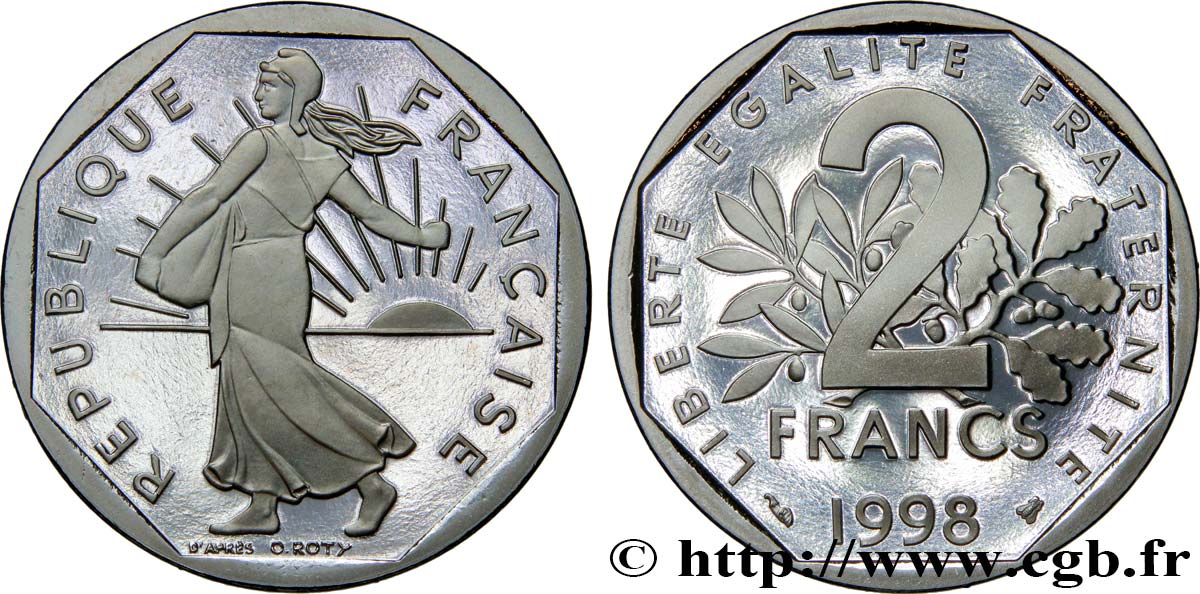 2 francs Semeuse, nickel, BE (Belle Épreuve) 1998 Pessac F.272/26 MS