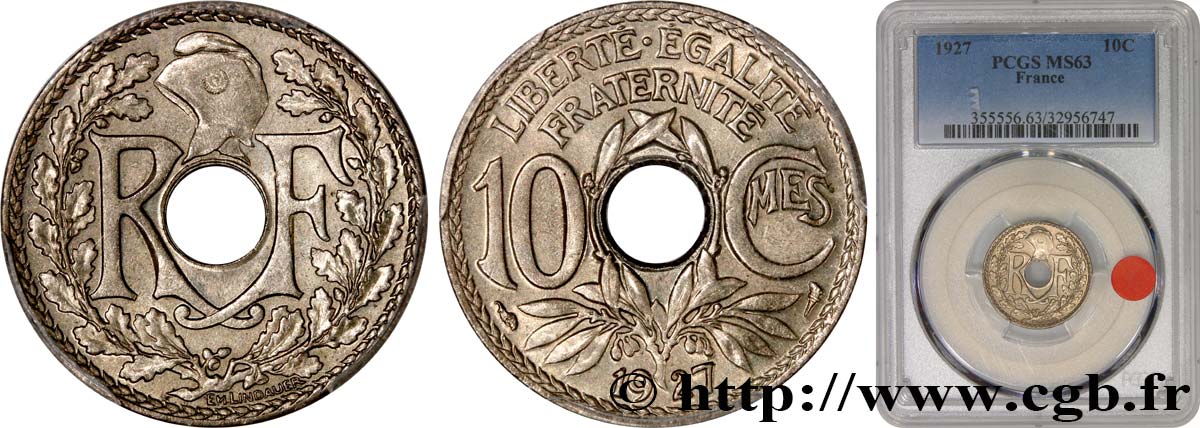 10 centimes Lindauer 1927  F.138/14 fST63 PCGS