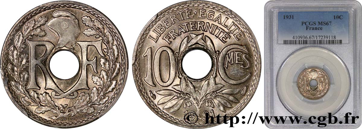 10 centimes Lindauer 1931  F.138/18 FDC67 PCGS