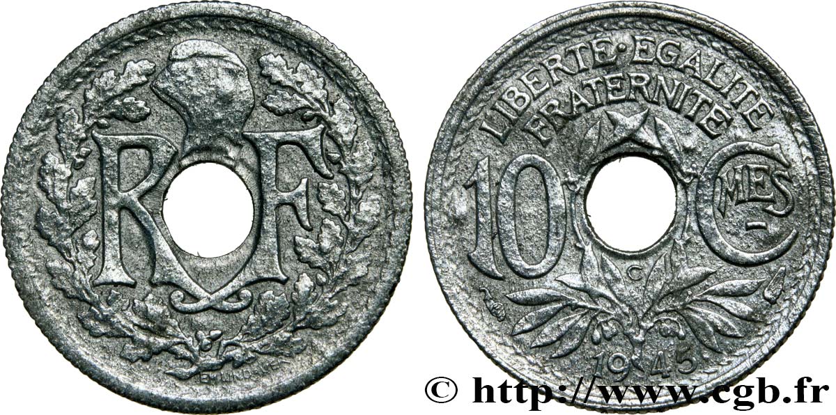 10 centimes Lindauer, petit module 1945 Castelsarrasin F.143/4 VF30