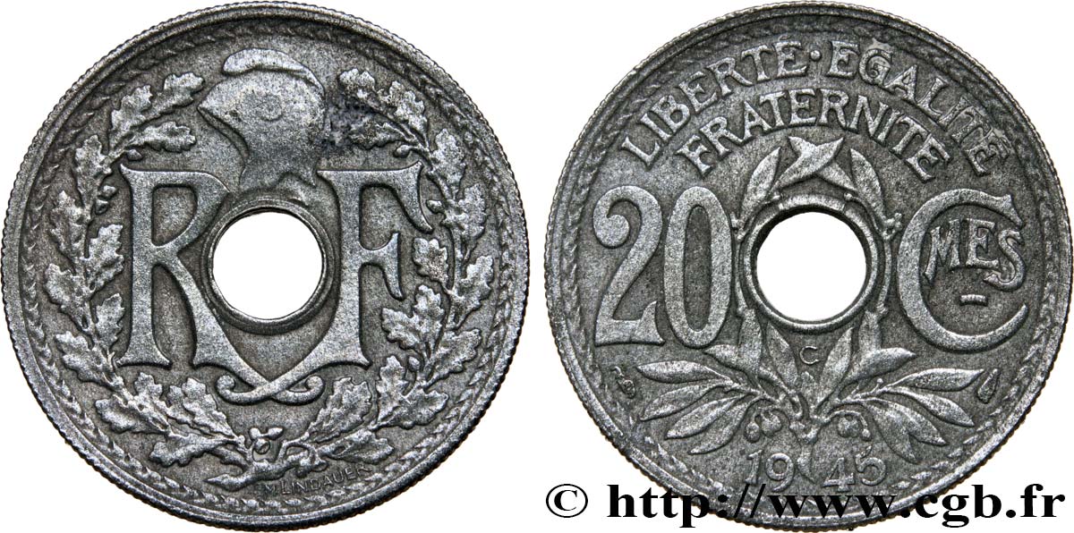 20 centimes Lindauer Zinc 1945 Castelsarrasin F.155/4 BC35 