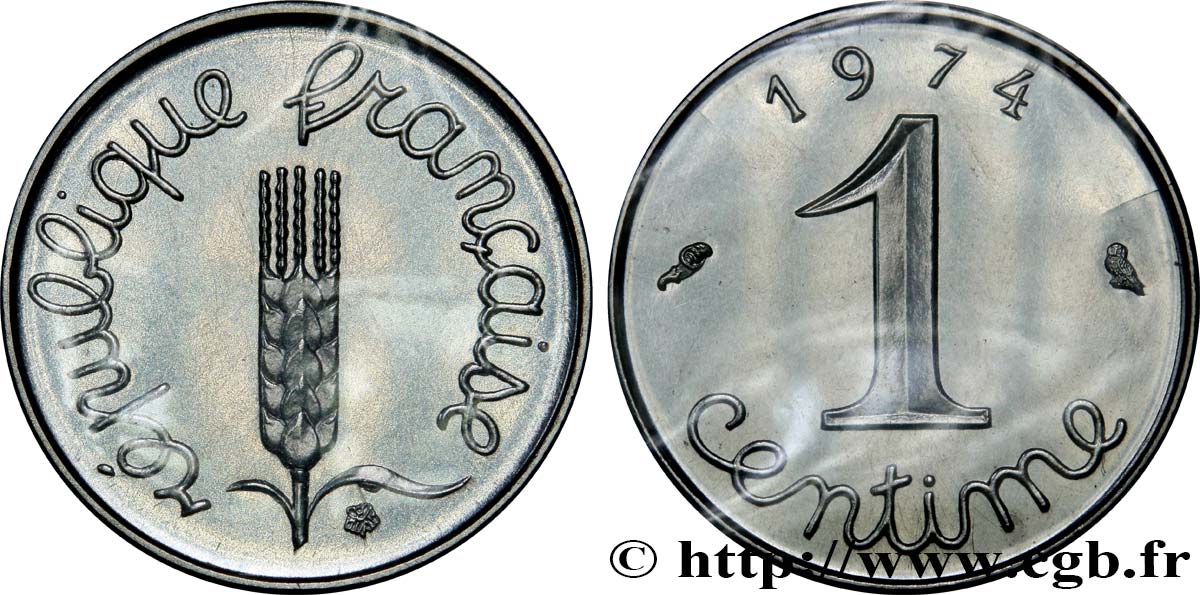 1 centime Épi, avec rebord 1974 Pessac F.106/26 MS68